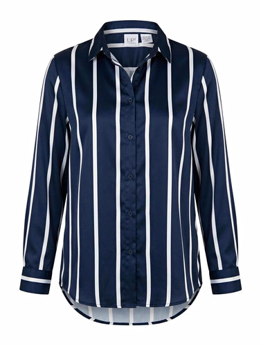 Damen bluse blau weiß - bluse, blau/weiß